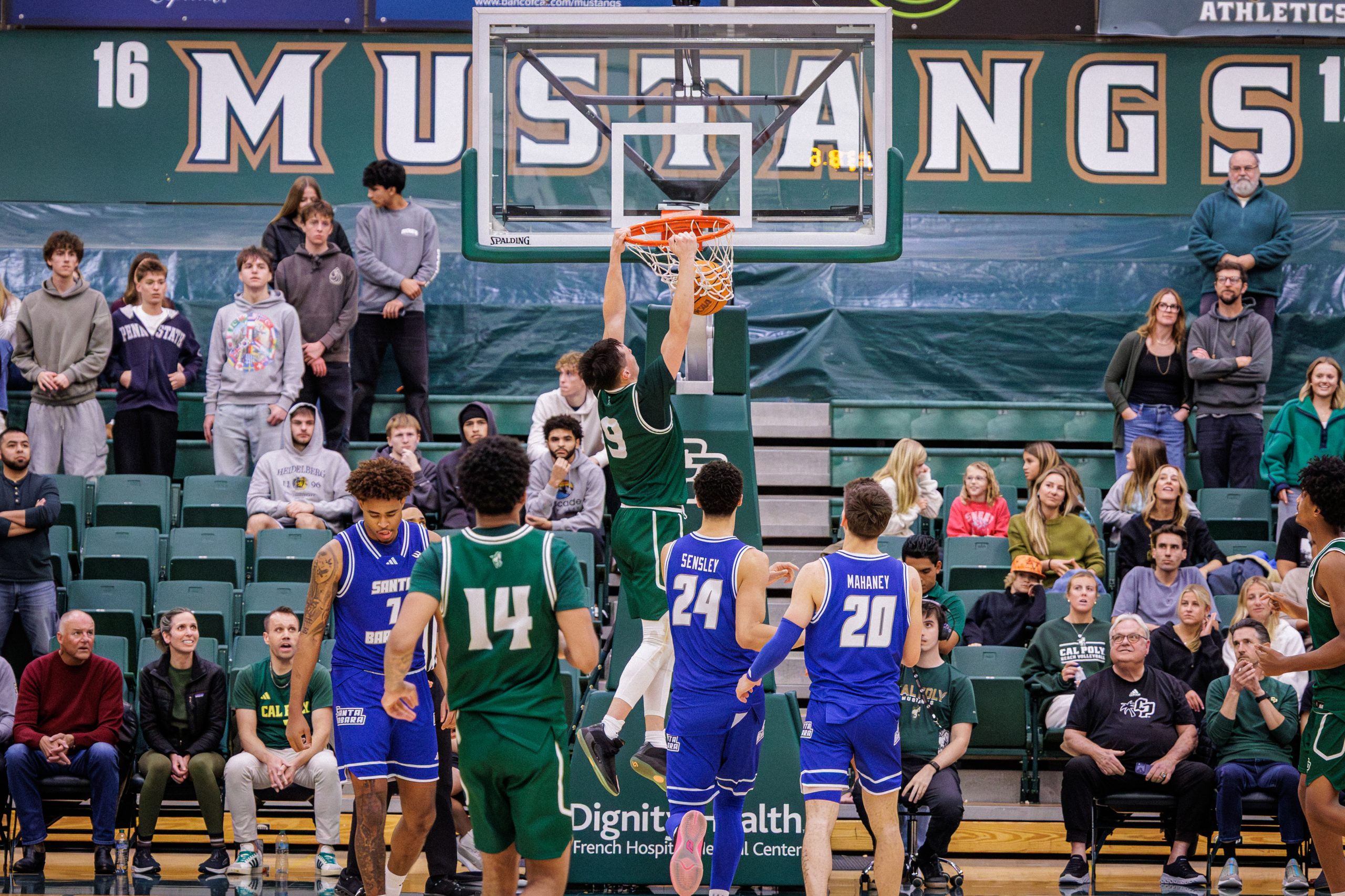 A new era of the ‘Green-Blue’ rivalry underway as Cal Poly Men’s Basketball takes down UC Santa Barbara